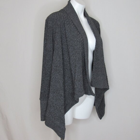 Athleta TIBURON Charcoal Gray Black Drape Wrap Sweater Women's M Medium - Picture 5 of 9